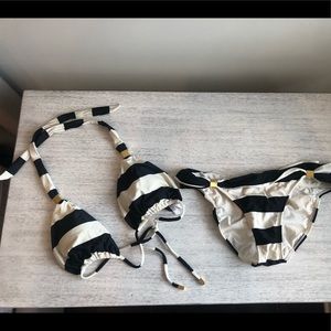 Vix black/cream bia tube bikini top and bottom M